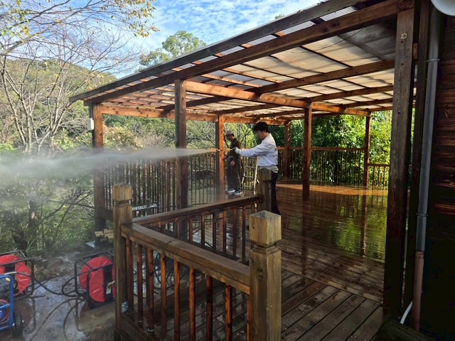 確実にすべての面に水が当たるようにじっくり洗いました